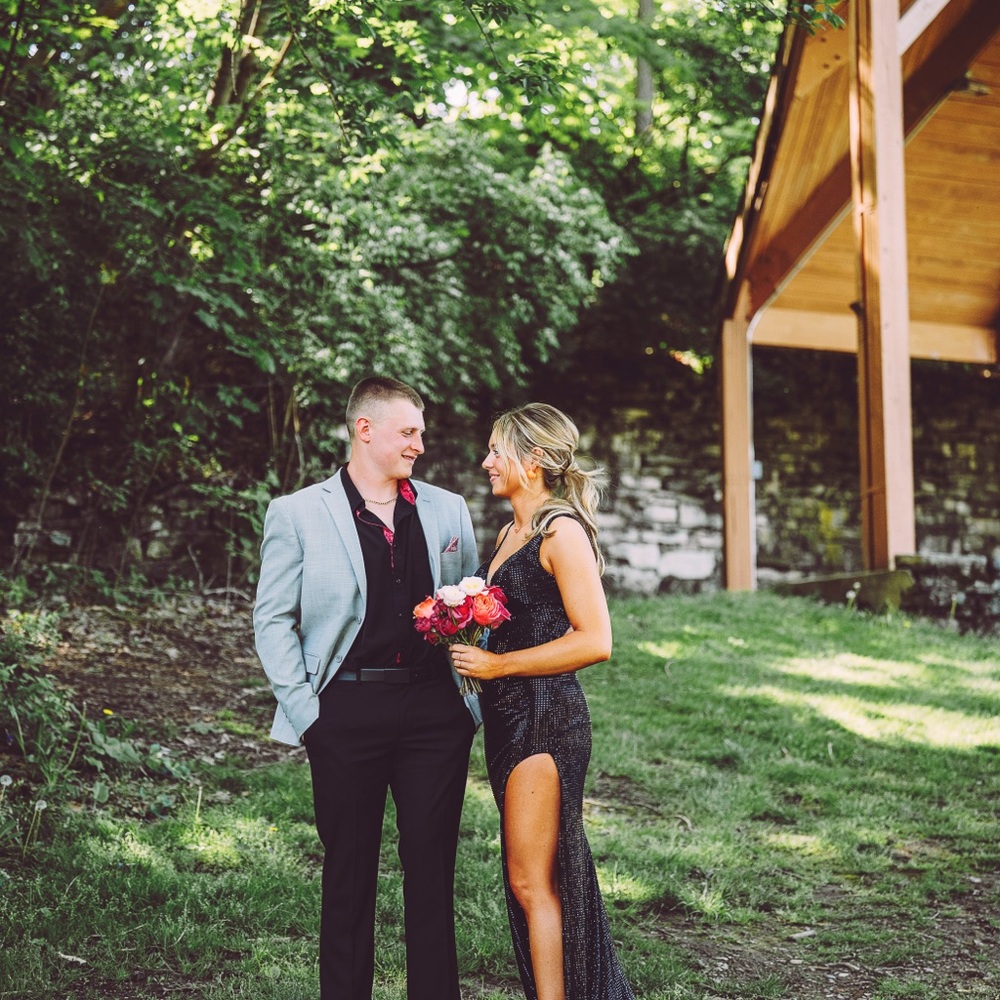 Johnathan Kayne Black Sequin Prom Dress